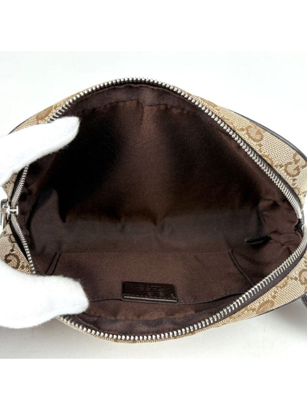 Gucci GG Pattern Belt Bag Canvas Brown - Picture 7 of 8